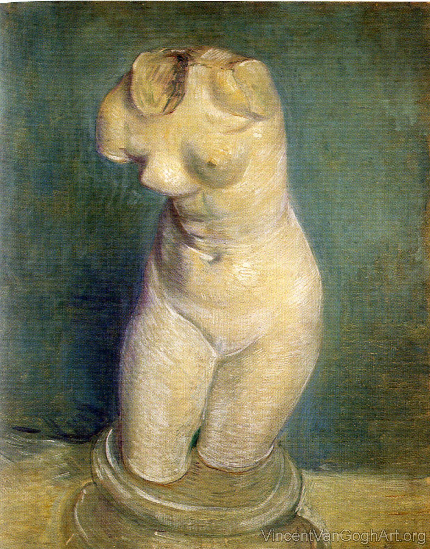 Plaster statuette of a female torso
